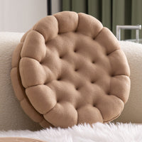 HKM-424915 Cute Cartoon Sandwich Biscuit Pillow - Soft Cushion in Strawberry Pink, Chocolate Coffee, Almond Beige, 35cm