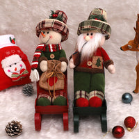 HKM-424915 Sled Doll Christmas Decor in Old Man, Snowman, and Elk Styles