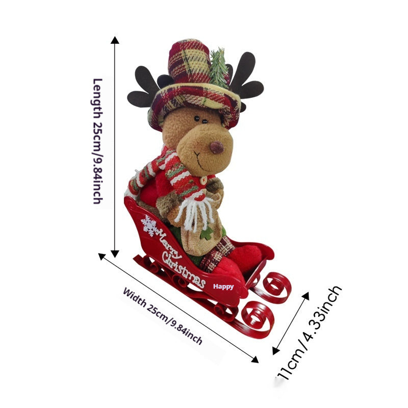 HKM-424915 Sled Doll Christmas Decor in Old Man, Snowman, and Elk Styles