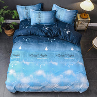 HKM-425107 Aloe Cotton 4-Piece Bedding Set with Duvet Cover, Flat Sheet, and Pillowcases in Multiple Sizes