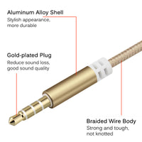 HKM-425171 Gold Plated Audio Headphone Extension Cable with Enameled Copper Core