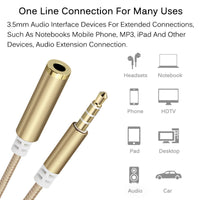 HKM-425171 Gold Plated Audio Headphone Extension Cable with Enameled Copper Core