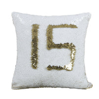 HKM-425171 Two-Tone Sequined Pillowcase with Reversible Plush Back, 40CM x 40CM
