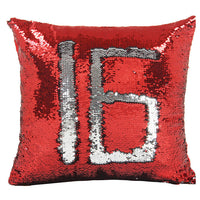 HKM-425171 Two-Tone Sequined Pillowcase with Reversible Plush Back, 40CM x 40CM
