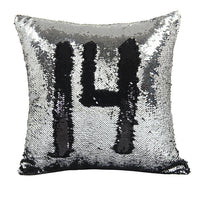HKM-425171 Two-Tone Sequined Pillowcase with Reversible Plush Back, 40CM x 40CM