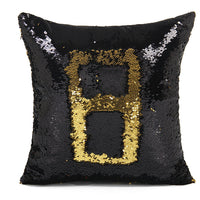 HKM-425171 Two-Tone Sequined Pillowcase with Reversible Plush Back, 40CM x 40CM