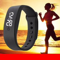 HKM-425299 LED White Light Casual Bracelet for Students - Electronic Month Display, Silicone Strap, Black and White Design