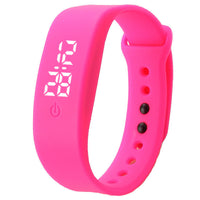 HKM-425299 LED White Light Casual Bracelet for Students - Electronic Month Display, Silicone Strap, Black and White Design