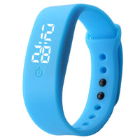 HKM-425299 LED White Light Casual Bracelet for Students - Electronic Month Display, Silicone Strap, Black and White Design