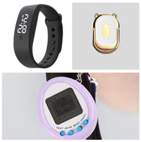 HKM-425299 LED White Light Casual Bracelet for Students - Electronic Month Display, Silicone Strap, Black and White Design