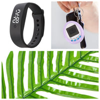 HKM-425299 LED White Light Casual Bracelet for Students - Electronic Month Display, Silicone Strap, Black and White Design