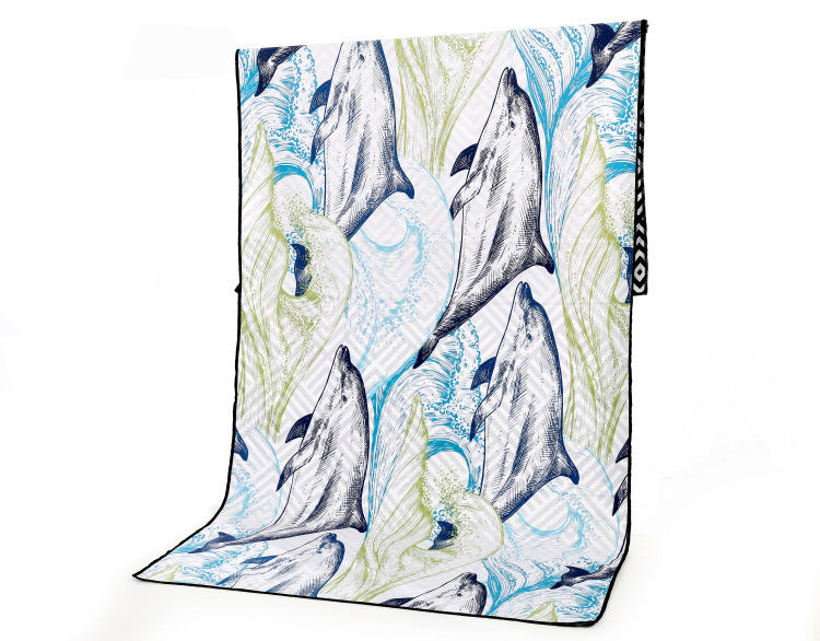 HKM-425363 Superfine Fiber Travel Outdoor Sports Beach Towel - Lightweight 175x75cm, 280g