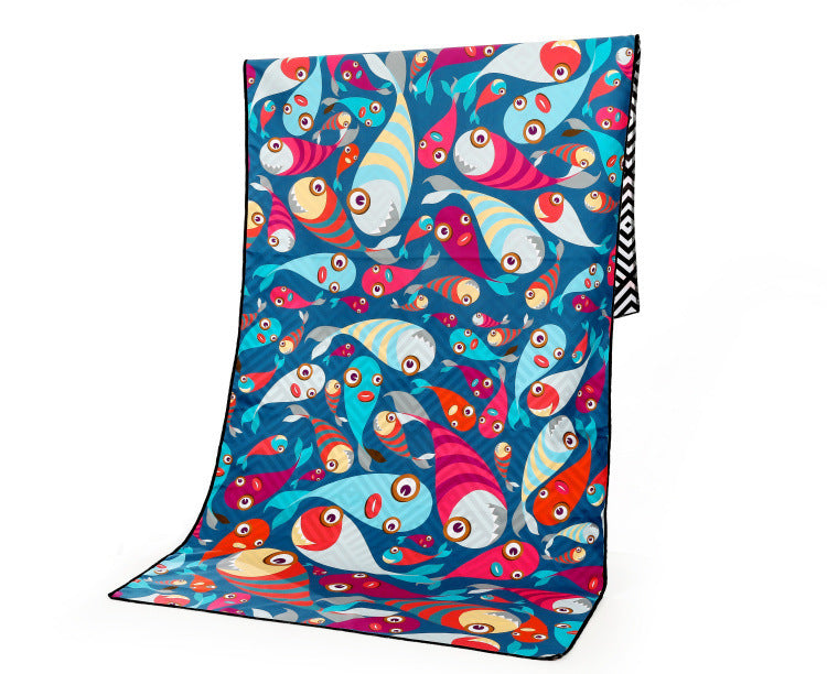 HKM-425363 Superfine Fiber Travel Outdoor Sports Beach Towel - Lightweight 175x75cm, 280g