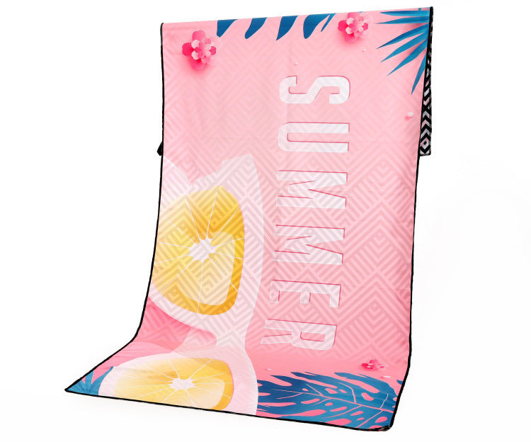 HKM-425363 Superfine Fiber Travel Outdoor Sports Beach Towel - Lightweight 175x75cm, 280g