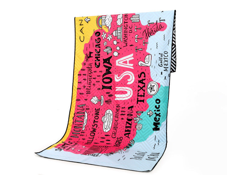 HKM-425363 Superfine Fiber Travel Outdoor Sports Beach Towel - Lightweight 175x75cm, 280g