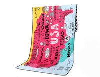 HKM-425363 Superfine Fiber Travel Outdoor Sports Beach Towel - Lightweight 175x75cm, 280g