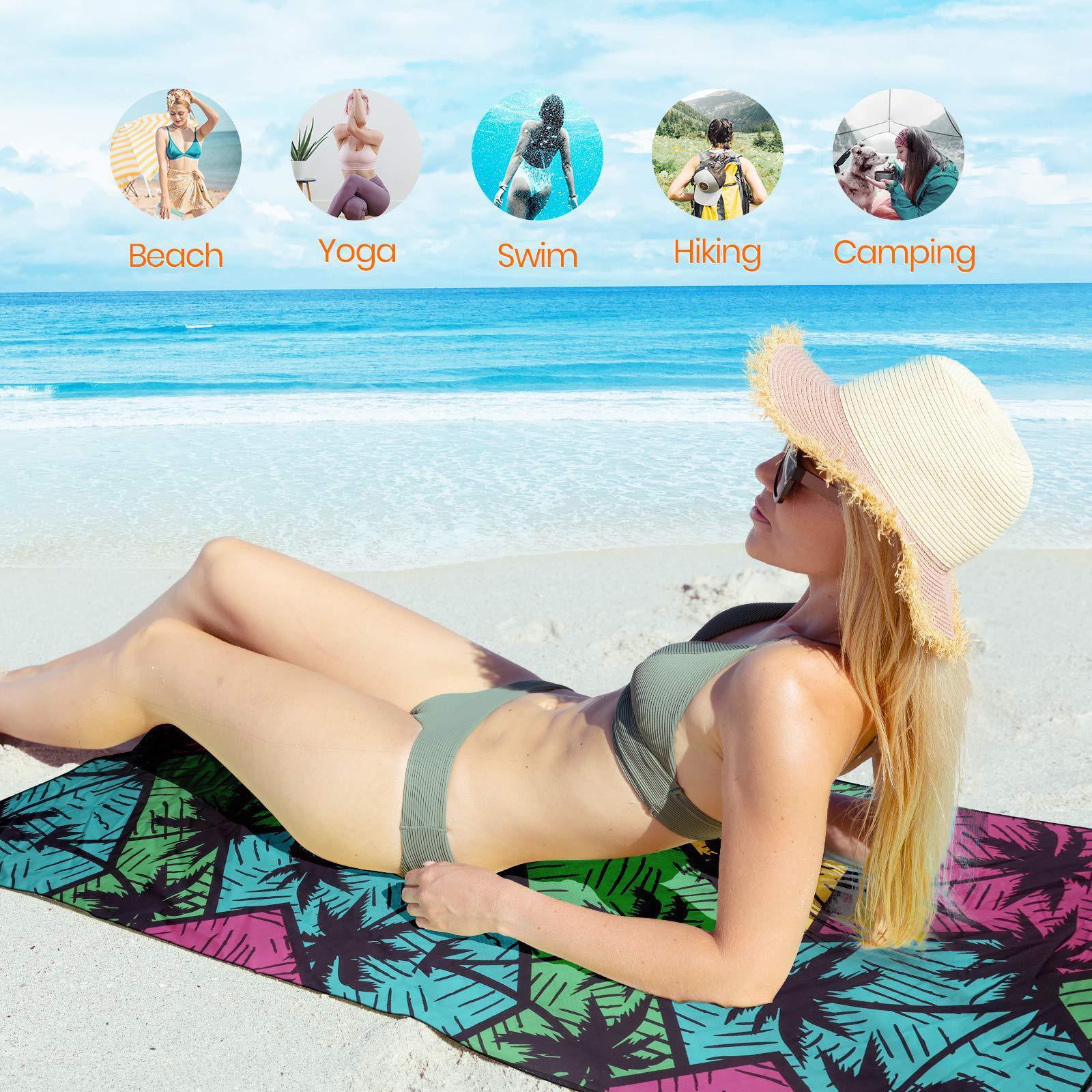 HKM-425363 Superfine Fiber Travel Outdoor Sports Beach Towel - Lightweight 175x75cm, 280g