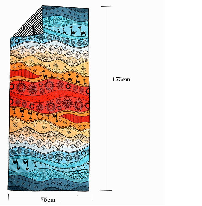 HKM-425363 Superfine Fiber Travel Outdoor Sports Beach Towel - Lightweight 175x75cm, 280g