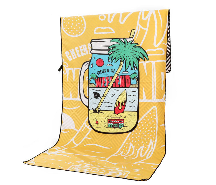 HKM-425363 Superfine Fiber Travel Outdoor Sports Beach Towel - Lightweight 175x75cm, 280g