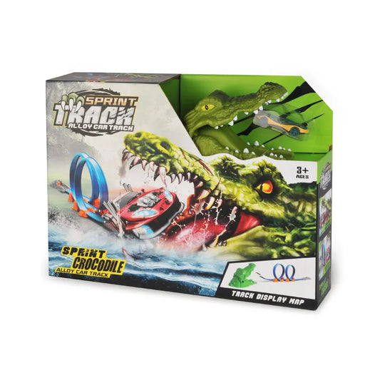HKM-425427 Crocodile Scene Alloy Race Car Catapult Track for Kids 2-7 Years