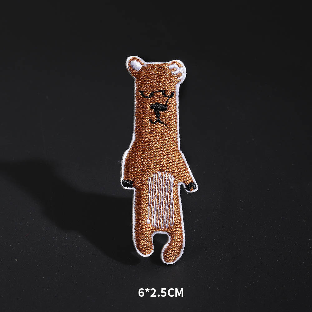 HKM-425619 Cartoon Animal Embroidery Cloth Sticker for Kids' Clothing