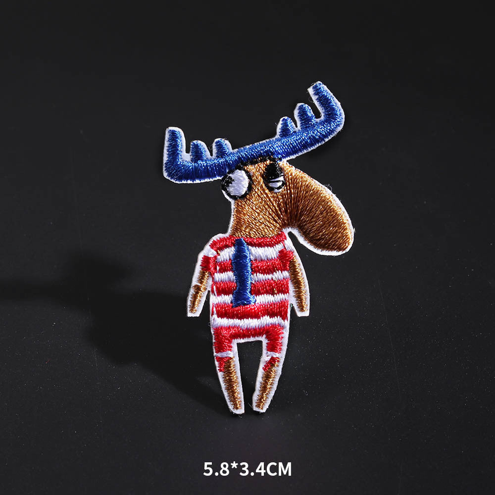 HKM-425619 Cartoon Animal Embroidery Cloth Sticker for Kids' Clothing
