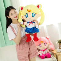 HKM-425619 Kawaii Plush Heart Stuffed Toy - Cute Girly Anime Doll for Bedroom Decoration
