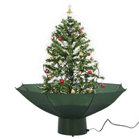 HKM-425747 Snow-Covered Christmas Tree with Lights and Umbrella Base, 75 cm Height