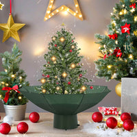 HKM-425747 Snow-Covered Christmas Tree with Lights and Umbrella Base, 75 cm Height