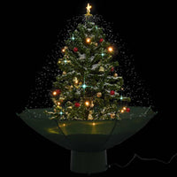 HKM-425747 Snow-Covered Christmas Tree with Lights and Umbrella Base, 75 cm Height