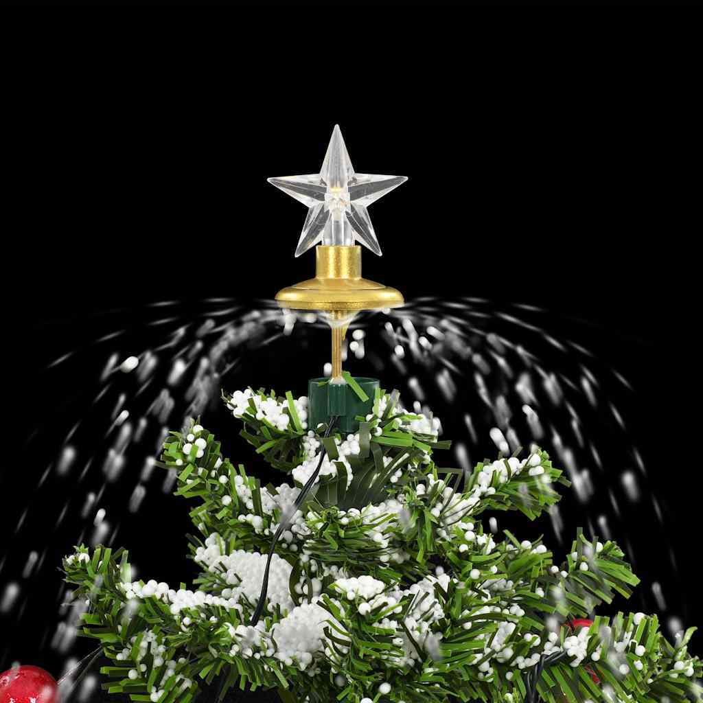 HKM-425747 Snow-Covered Christmas Tree with Lights and Umbrella Base, 75 cm Height