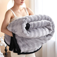 HKM-425939 Double-Sided Rabbit Plush Blanket for Home, Office, and Nap - Various Sizes and Colors Available