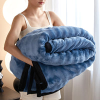 HKM-425939 Double-Sided Rabbit Plush Blanket for Home, Office, and Nap - Various Sizes and Colors Available