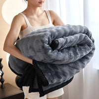 HKM-425939 Double-Sided Rabbit Plush Blanket for Home, Office, and Nap - Various Sizes and Colors Available