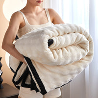 HKM-425939 Double-Sided Rabbit Plush Blanket for Home, Office, and Nap - Various Sizes and Colors Available