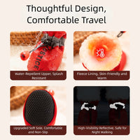 HKM-425939 Fleece Dog Shoes with Warm Fur Lining, Waterproof Anti-Slip Foot Covers for Small Dogs