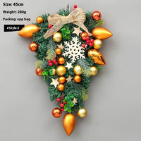 HKM-426067 Upside Down Rattan Christmas Wreath for Elegant Holiday Decor