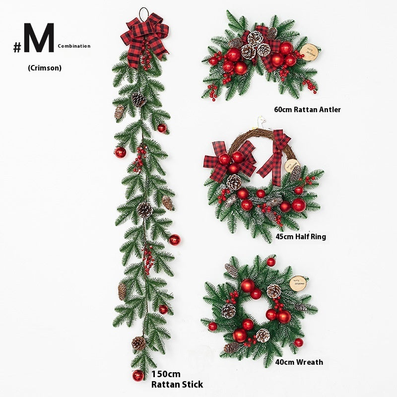HKM-426067 Upside Down Rattan Christmas Wreath for Elegant Holiday Decor