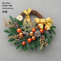 HKM-426067 Upside Down Rattan Christmas Wreath for Elegant Holiday Decor