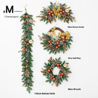 HKM-426067 Upside Down Rattan Christmas Wreath for Elegant Holiday Decor