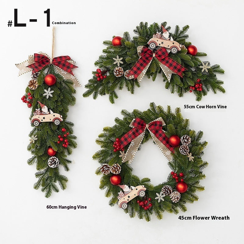 HKM-426067 Upside Down Rattan Christmas Wreath for Elegant Holiday Decor