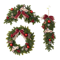 HKM-426067 Upside Down Rattan Christmas Wreath for Elegant Holiday Decor