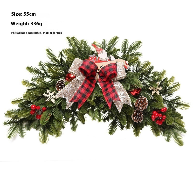 HKM-426067 Upside Down Rattan Christmas Wreath for Elegant Holiday Decor