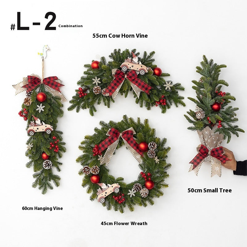 HKM-426067 Upside Down Rattan Christmas Wreath for Elegant Holiday Decor