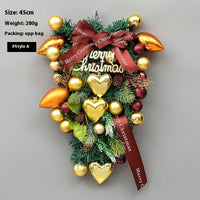 HKM-426067 Upside Down Rattan Christmas Wreath for Elegant Holiday Decor