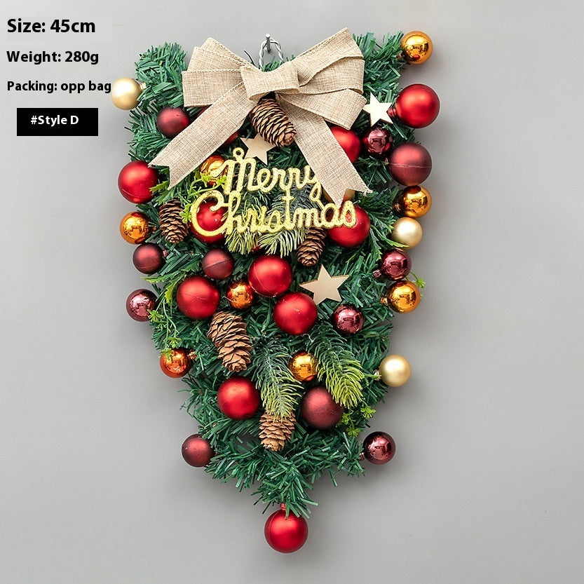 HKM-426067 Upside Down Rattan Christmas Wreath for Elegant Holiday Decor