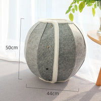 HKM-426067 Washable Semi-Closed Summer Felt Nest Bed for Cats and Dogs in Pumpkin Style