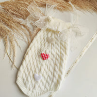 HKM-426195 Adorable Warm Sweater for Cats – Available in Wine Red and Beige, Perfect for Autumn and Winter