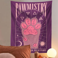 HKM-426259 Cat's Claw Tarot Tapestry - Nordic Design, Made from 91%-100% Polyester Fiber, Machine-Woven Finished Product