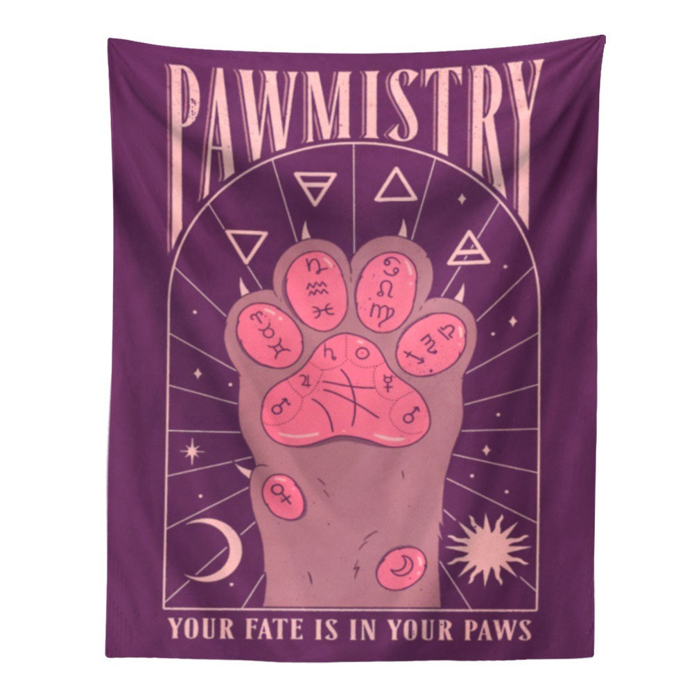 HKM-426259 Cat's Claw Tarot Tapestry - Nordic Design, Made from 91%-100% Polyester Fiber, Machine-Woven Finished Product